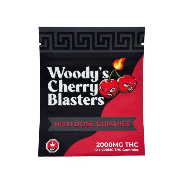Woody’s 2000mg THC Cherry Blaster Gummies