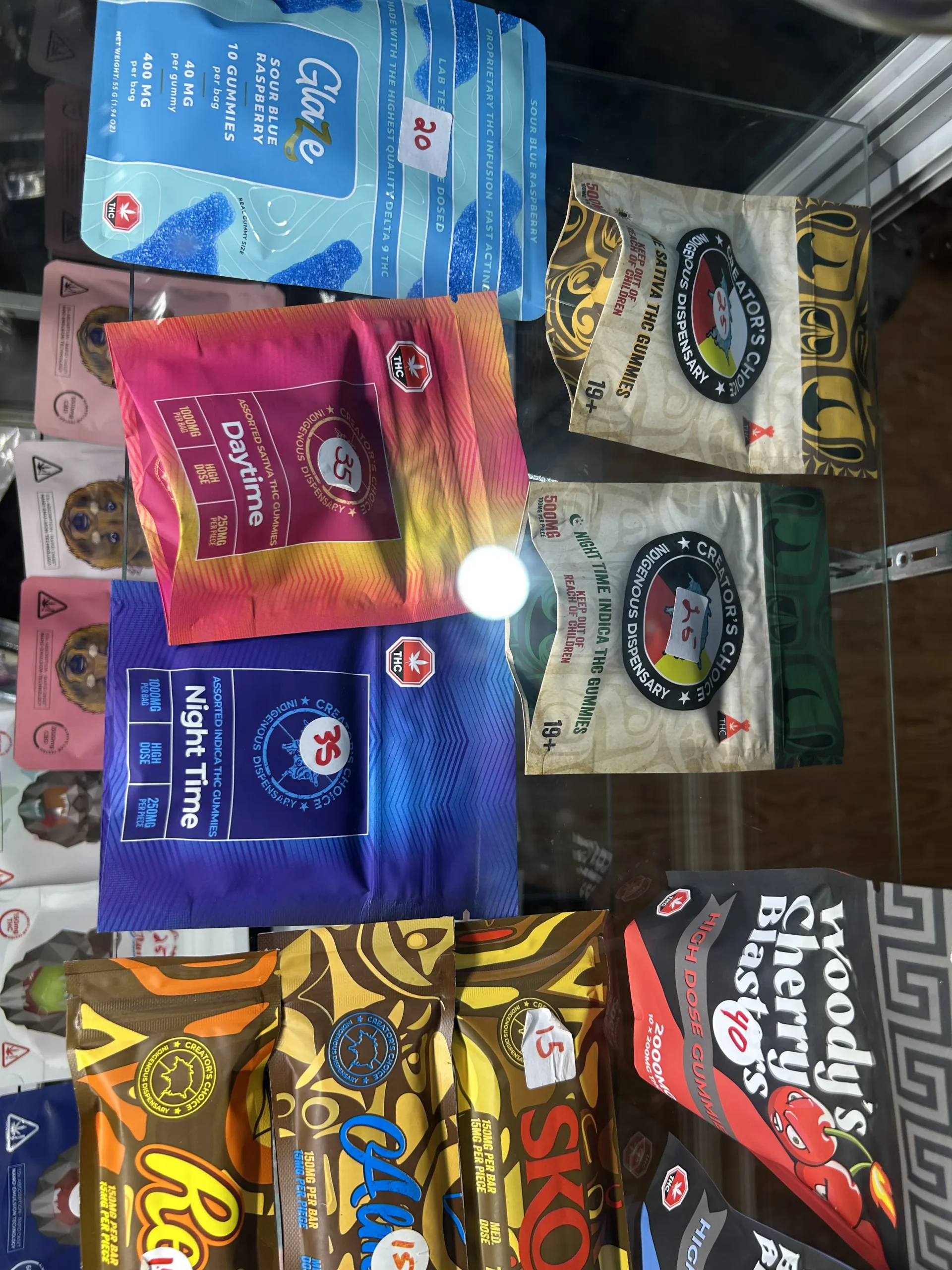 Glaze Sour Blue Raspberry Gummies 400mg THC